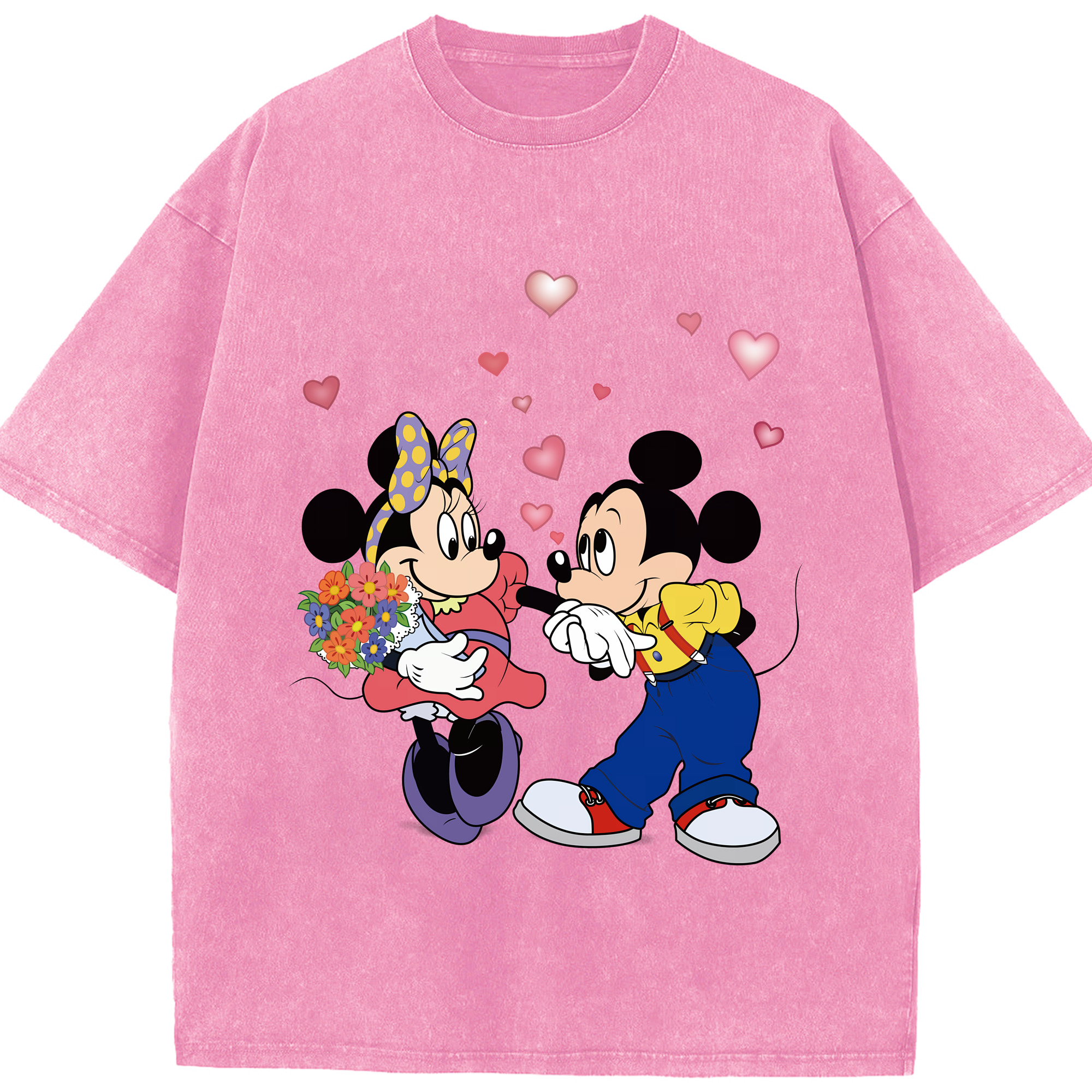 （画像用） ミッキーマウス Mickey Mouse 綿100% ヴィンテージ風 半袖Tシャツ（フロントプリント）